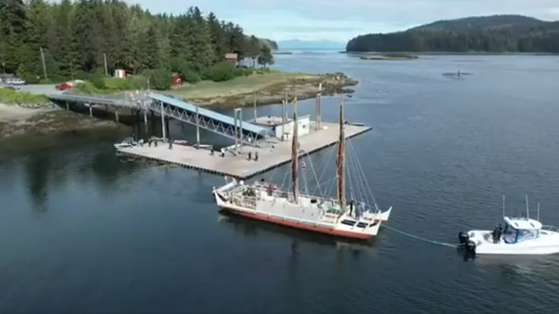Hokulea sets sail on Alaskan Journey; Anchors in Metlaktla for welcome potluck
