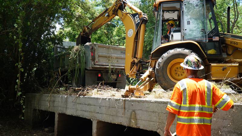 City crews focused on drainage systems Friday ahead of potential impacts from Hurricane Calvin.